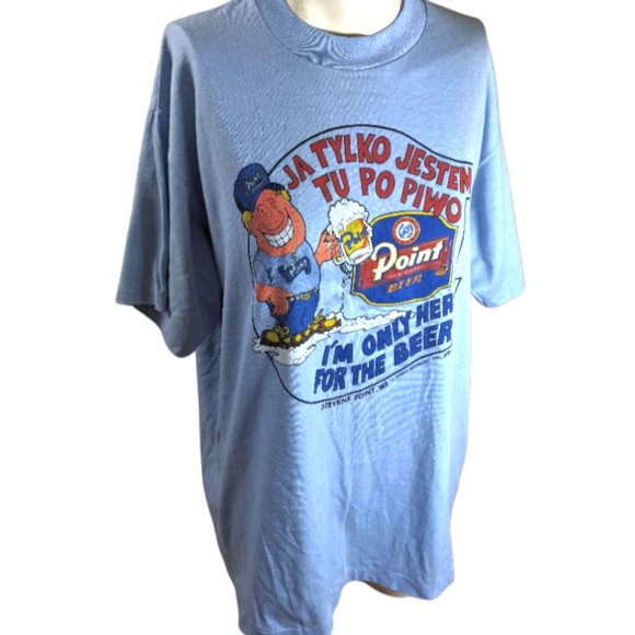 Vintage Point Beer, "I'm just here for the beer" Stevens Point, WI Blue - Large? - Picture 3 of 13